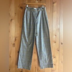Sessun pepito pleated plaid trousers pants sz 36